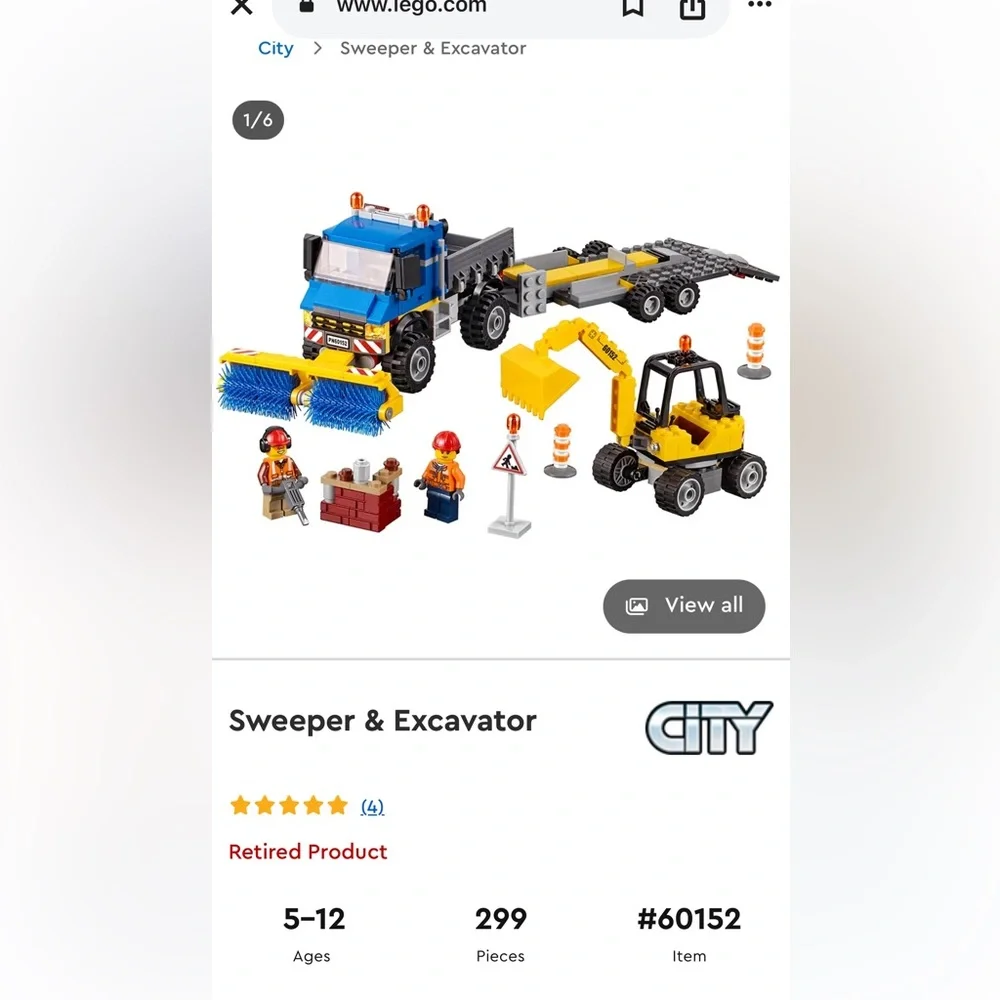 LEGO City Great Vehicles Sweeper & Excavator 60152